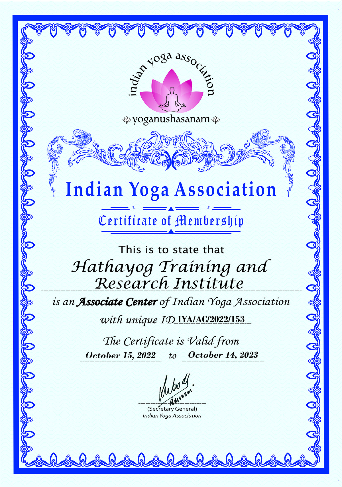 IYA-certificate
